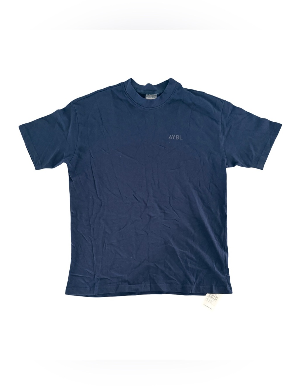 AYBL Men's Navy Essential Oversized Graphic Short Sleeve T-Shirt NWT Size XS